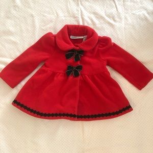 Fall fleece red jacket with black detailing